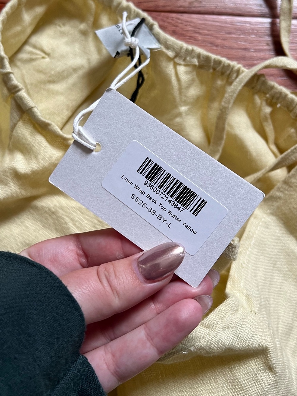 Deiji Studios Butter Yellow Linen Halter Top - Picture 3 of 7